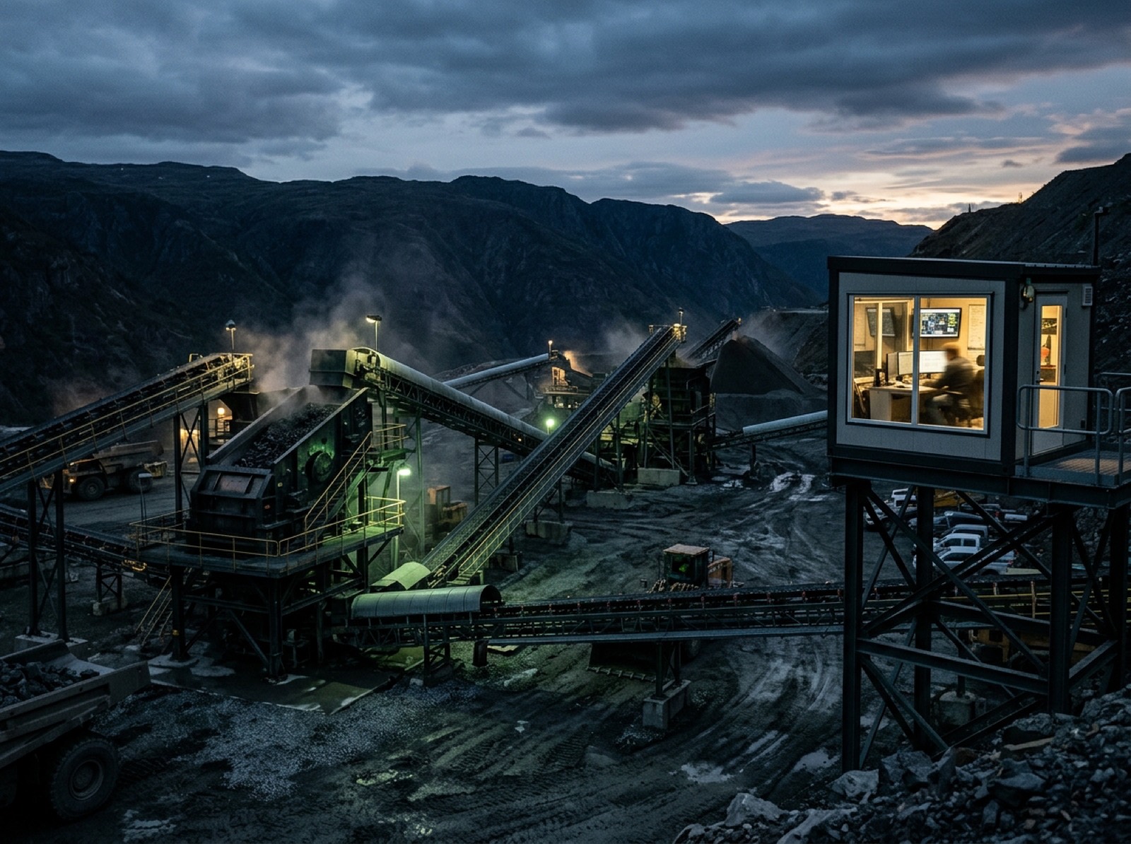 Mining ore crushing plant
